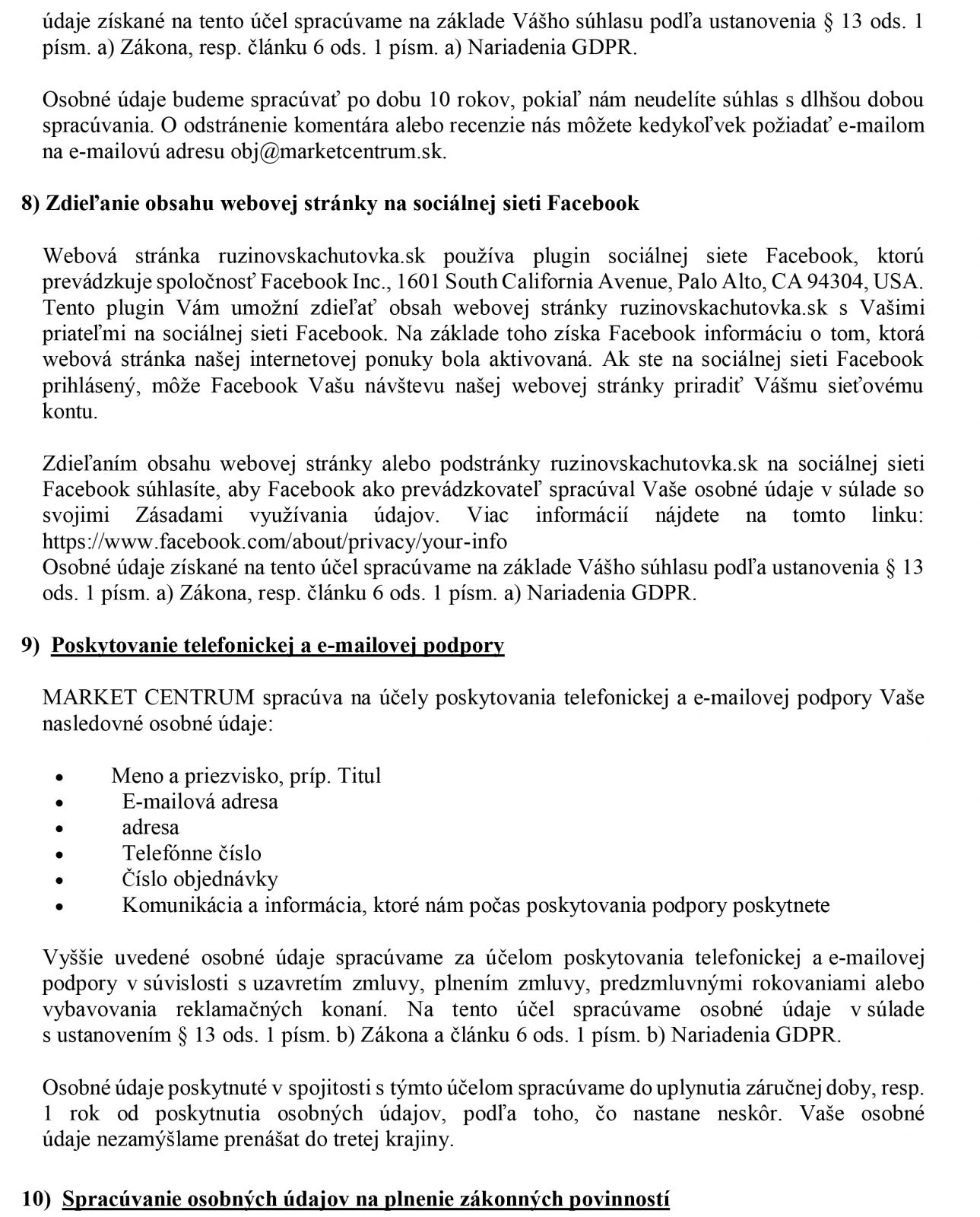 Ochrana osobných údajov