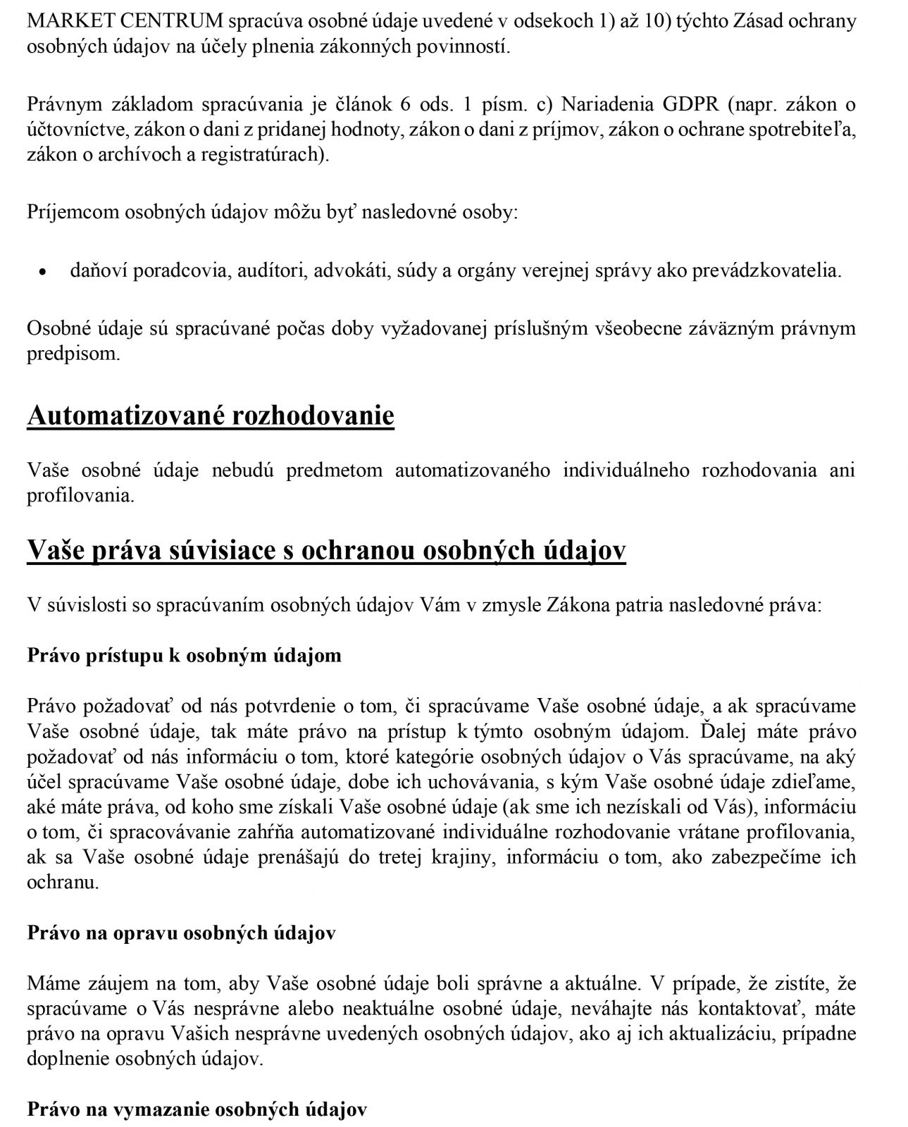 Ochrana osobných údajov